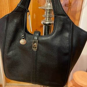 Brahmin Carla Tote black smooth leather
